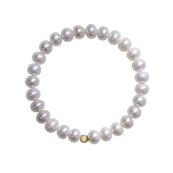 
BRI.R/baiseteqing 7-8mm Freshwater Pearl Square Simple Bracelet Bracelet Hand Accessories Available in Three Colors