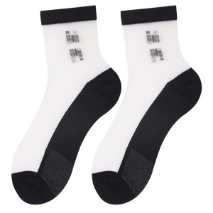 
Cotton-bottomed men's stockings spring and summer breathable glass stockings thin comfortable non-slip fashionable jacquard small checkered short socks