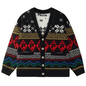 
FILA FUSION Fila trendy brand couple style woven jacket 2025 winter new fashion casual V-neck cardigan