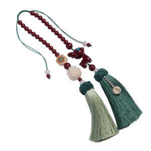 
2026 Year of the Horse Cinnabar Fawn Premium Car Pendant Car Safety Ornament New Year of the Horse Rearview Mirror Pendant