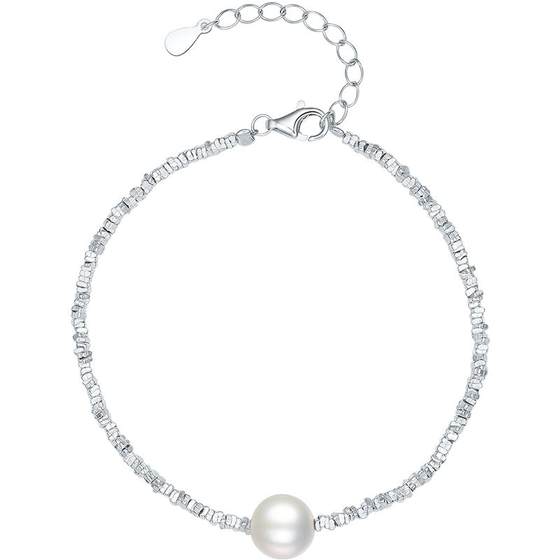 
Zhou Liufu Broken Silver Two Bracelet S925 Silver Treasure Water Pearl Hand Dressing Elegant and Exquisite Holiday Gifts for Girlfriend