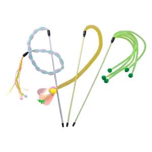 
New style teaser stick elastic net bell tassel net tube teaser stick elastic cat dog toys products playable and bite-resistant
