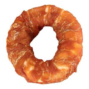 Dog snack grinding teeth rod chicken donuts clean teeth pet snack cowhide dog bite glue size dogs universal
