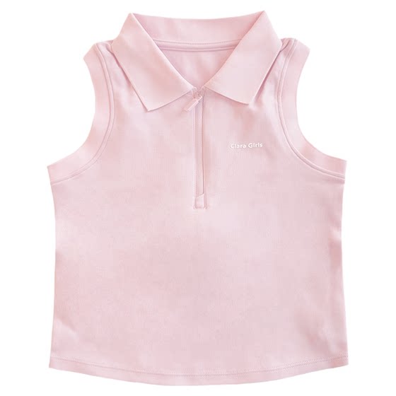 
claragirls girls sports polo vest cool sleeveless T-shirt 2026 spring and summer children's tennis training clothes