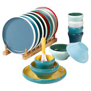 
Hotpot restaurant tableware set melamine imitation porcelain cup bowl spoon saucer commercial hotel restaurant restaurant table set four-piece set