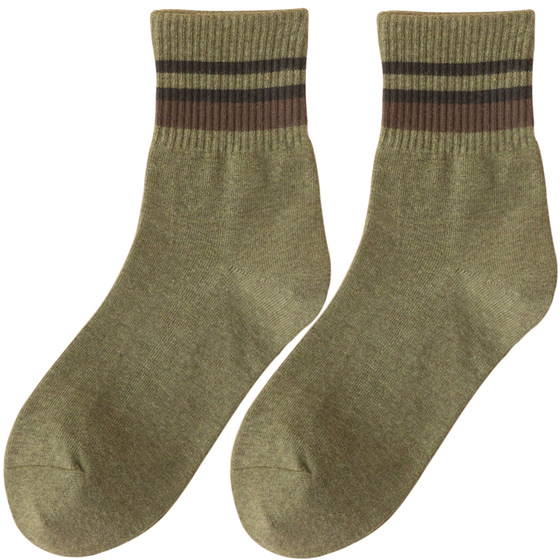 
Cotton socks men's mid-calf autumn and winter high-quality pure cotton sweat-absorbent and deodorant 7a antibacterial thick warm stockings boneless