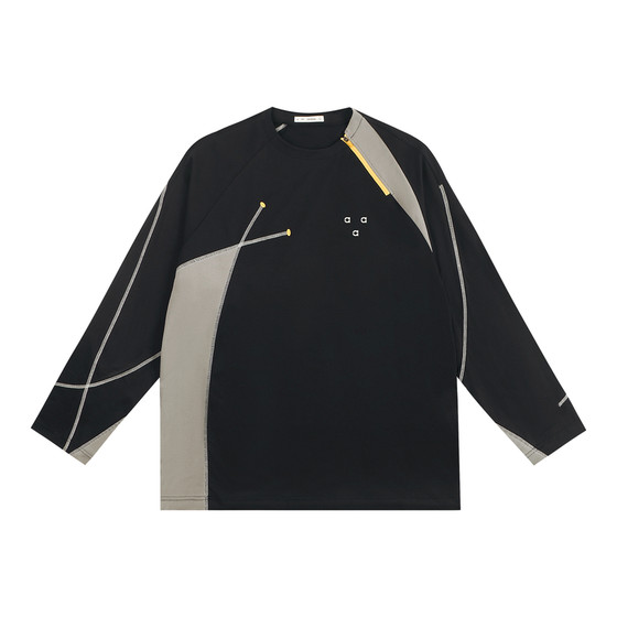 
ATRY spliced Hasselblad line T-shirt men's spring new outdoor sports quick-drying breathable training clothes long-sleeved bottoming shirt