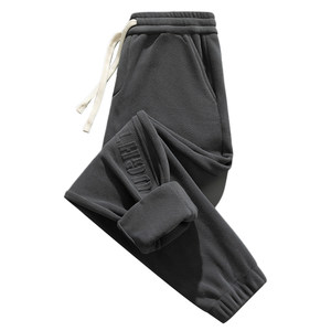 
Pants for boys in autumn and winter 2025 new fashion brand double-sided velvet sports and casual loose plus velvet thickened ties