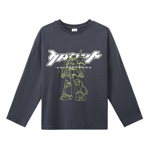 
Zuoxi children's clothing boys' long-sleeved T-shirt pure cotton children's spring clothing mecha T2026 new boys and big children spring and autumn trendy