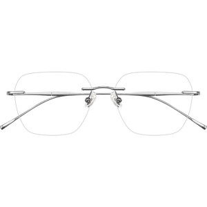 Zeiss frameless myopia glasses for men can be paired with pure titanium frameless large face, ultra light silver anti blue light eye frame