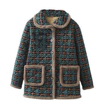 Women's cotton-padded velvet simple floral warm cotton jacket