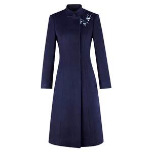 Chinese -style hotel Tea Building Yingbin Mao Woo Woman Coat Mid -length Property Sales Office front desk work clothes
