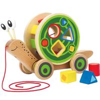 German Hape Snail Tractor | Wooden Multifunctional Building Blocks Toy For Toddlers