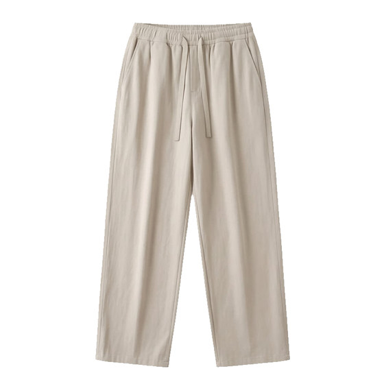 
Yalu Lyocell Tencel Cotton Casual Pants Men's Summer Lightweight Breathable Straight Loose Draping Wide Leg Pants Trendy