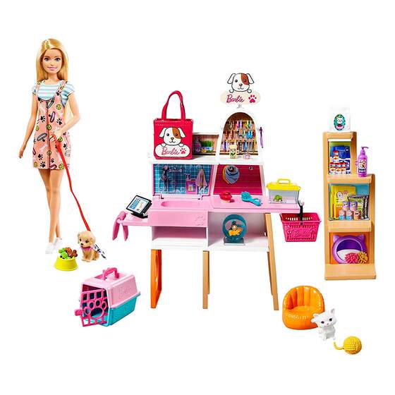 [Self -employed] Barbie doll set gift box princess girl children toy pet shop GRG90 fashion
