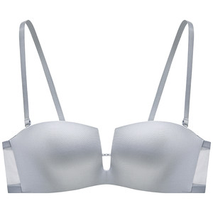 
Maniform Summer Detachable Straps Glossy Wire-Free Bra Strapless Anti-Slip Underwear 20812355