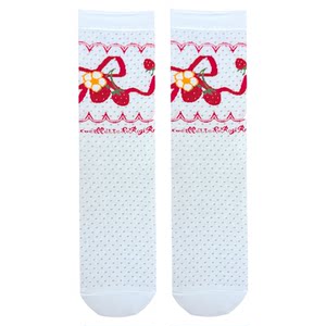 
roji strawberry flower Lolita lace socks for women summer breathable cotton bow slimming legs lace stockings Lolita jk