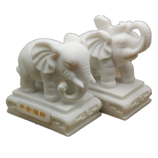 象の石彫刻 大理石 大型の自然石の動物彫刻 白い大理石の象の像 - 中国 象の像、動物の像