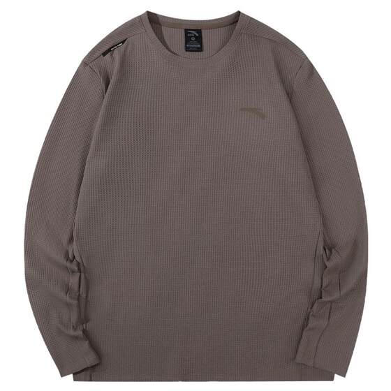 
ANTA long-sleeved T-shirt men's 2026 spring new loose round neck waffle casual top thin inner wear