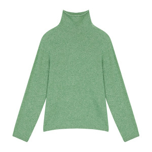 
[94% Sheep Wool] Fairy Pocket Green Turtleneck Versatile Sweater Women's 2026 Winter Bottoming Sweater Cardigan
