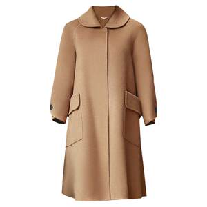 Cloak jacket autumn and winter new double -sided velvet coat female medium woolen woolen mothers pretend to be wool woolen coat high -end
