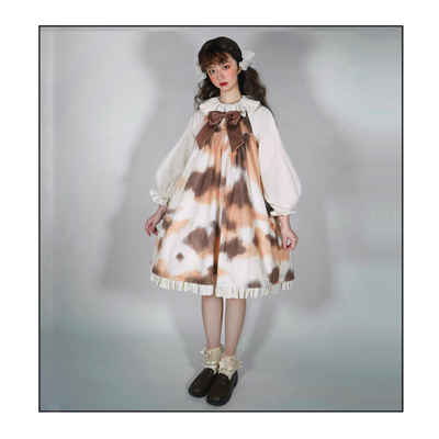 taobao agent Long demi-season dress, Lolita style, long sleeve, Lolita OP
