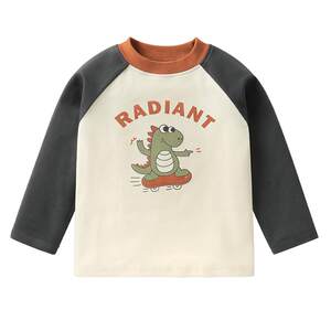 
Right European boys' long-sleeved T-shirt girls' bottoming shirt spring and autumn new children's clothing children's cartoon animation top inner wear