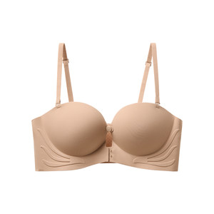 
Strapless underwear for women with double front buckles for small breasts with anti-slip and thickened, showing large invisible strapless bra wrapping bra in summer
