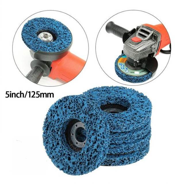 New 5pcs 125mm Poly Strip Disc Abrasive Wheel Paint Rust Rem