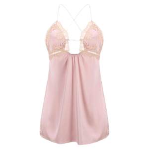 
[Hot-selling 79 yuan 2 pieces] Sexy pajamas for women in autumn and winter with breast pads, ice silk, high-end pure lust suspender nightgown