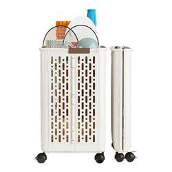 Foldable wheeled fitness equipment storage