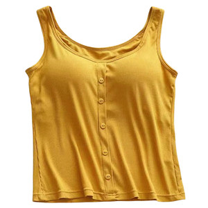 
Suit vest for women with chest pads integrated wear-free bra outside with summer short large size inner base top thin