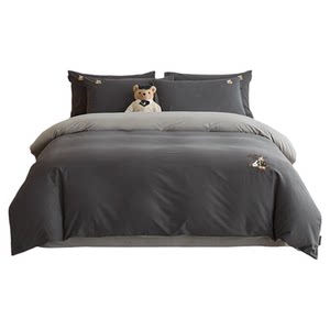 
TeenieWeenie Nordic style home bedding pure cotton brushed four-piece set pure cotton quilt cover sheet type A fitted sheet 4