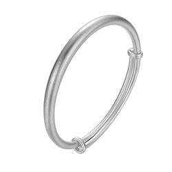 China Baiyin Group Glossy Silver Bracelet Female Push-pull Sterling Silver Bracelet Female S999 Pure Silver Solid Gift