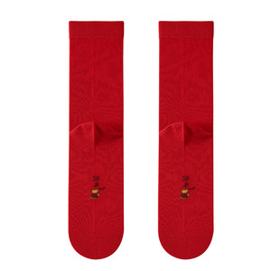 
Red socks animal year cotton socks mid-tube socks women's autumn and winter 2026 Horse New Year gift gift box couple stockings