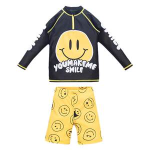 Swimsuit boys plus fat and increase fat children long -sleeved sunscreen split children's swimsuit boys 14 -year -old young adolescent fast dry dry
