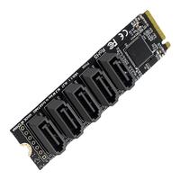 CY M2 PCIE SATA 6G 5-Port Hard Drive Expansion Adapter Card NVME Expansion JMB585 Supports PM Plug And Play
