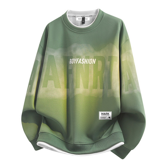 
Mark Huafei American trendy brand round neck sweatshirt men's 2026 new spring men's long-sleeved tops jacket