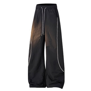 
Matt's elegant fashion brand contrasting lines scimitar sweatpants men's and women's spring outdoor casual pants loose wide-leg pants