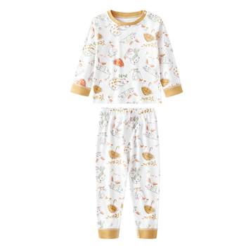 European pregnant children's autumn clothes and autumn trousers pure cotton baby autumn clothes set boys and girls thermal underwear bottoming cotton pajamas