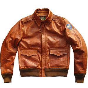 
Beeswax Horse Skin Escape A2 Flight Suit Vegetable Tanned Batik Small Young Horse Leather Leather Clothes Men