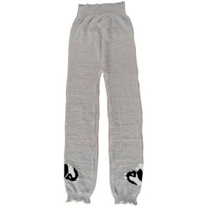 Winter high-waisted warm belly pants half-edged fleece home pajamas large size pregnant women integrated stretch autumn pants bottoming
