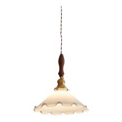 Light island glass + walnut + brass retro Nordic