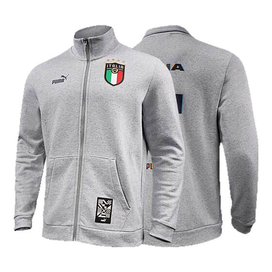 Puma Warm Jacket PUMA World Cup Italian Football Team Top Autumn and Winter Standing Collar Sportswear Knitted Jacket