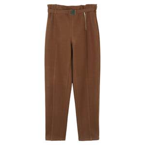 
MEETLADY high-waist lace-up tweed pencil pants 2023 autumn and winter new asymmetric grandma pants nine-point casual pants trendy