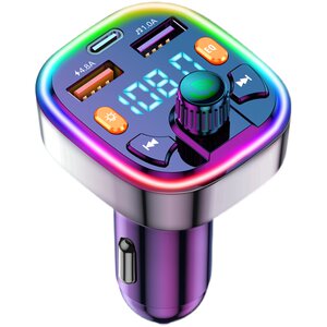 
Car Bluetooth receiver 5.0 lossless MP3 player car supplies cigarette lighter multi-function charger fast charging