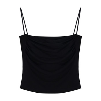 
MULVAN Pure Girl Square Collar with Chest Pad Sling Top Women's Design Slim Short Vest