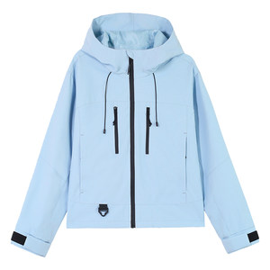 
Short Jacket Women's Thin Spring and Autumn 2025 New Versatile Loose Hooded Autumn Windbreaker Jacket for Small People