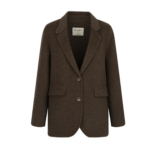 
solighter 100% wool double-sided blazer women's autumn and winter 2025 new retro slim jacket