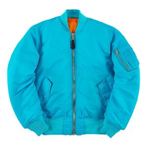 
BIGFORSAM Klein blue bomber jacket men's and women's trendy brand loose couple MA1 cotton baseball jacket